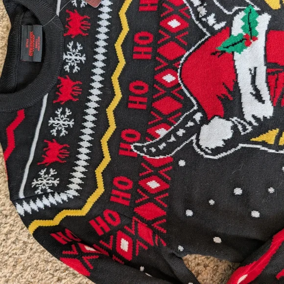 Hellfire Christmas Sweater Stranger Things New - Picture 4 of 7